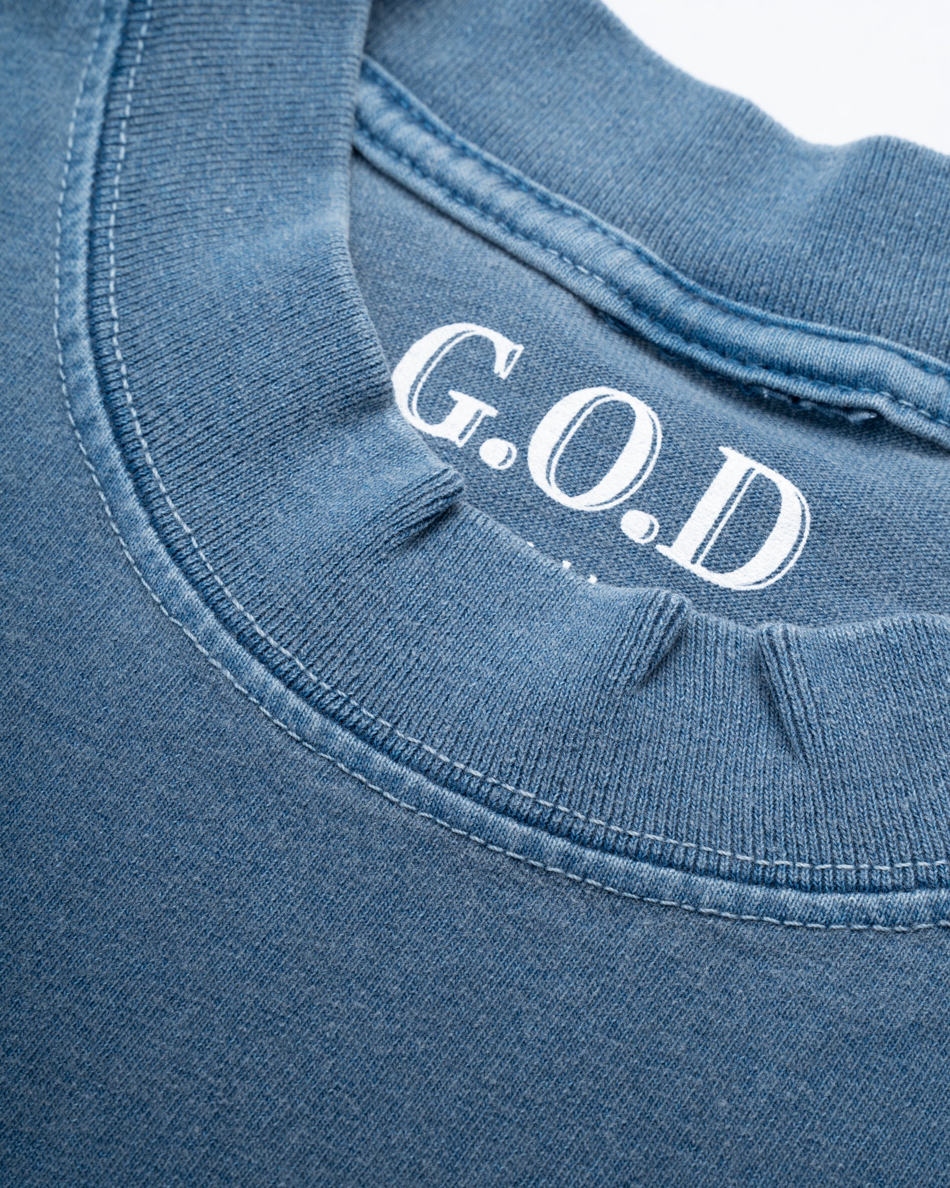 G.O.D Logo Muscle Tee Denim Blue