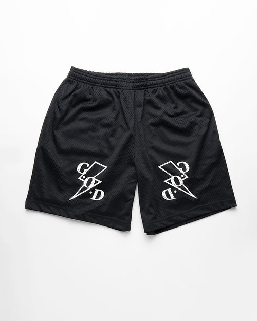 Black G.O.D Bolt Shorts