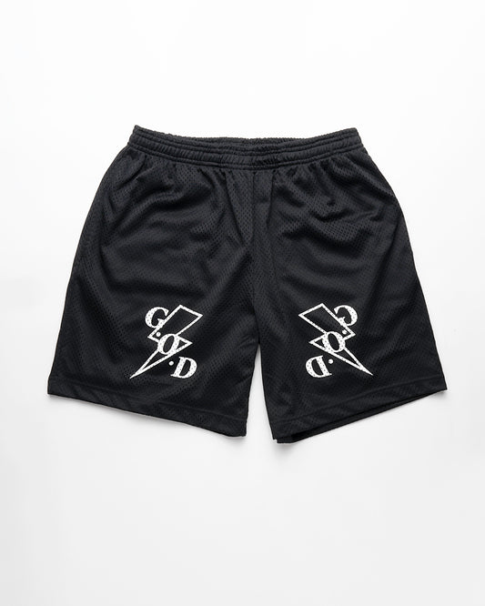 Black G.O.D Bolt Shorts