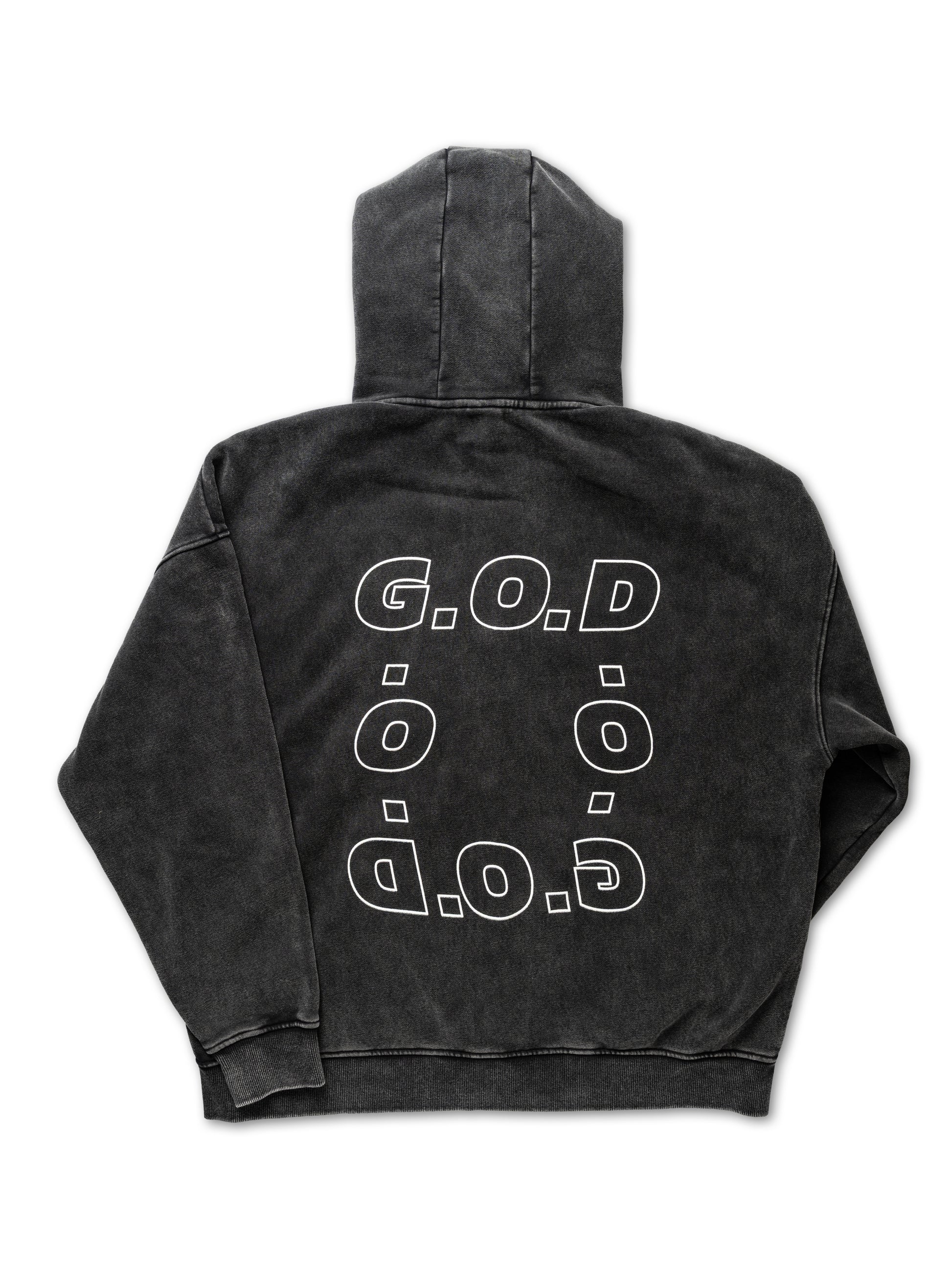 G.O.D Circle Zip-Up Hoodie Black