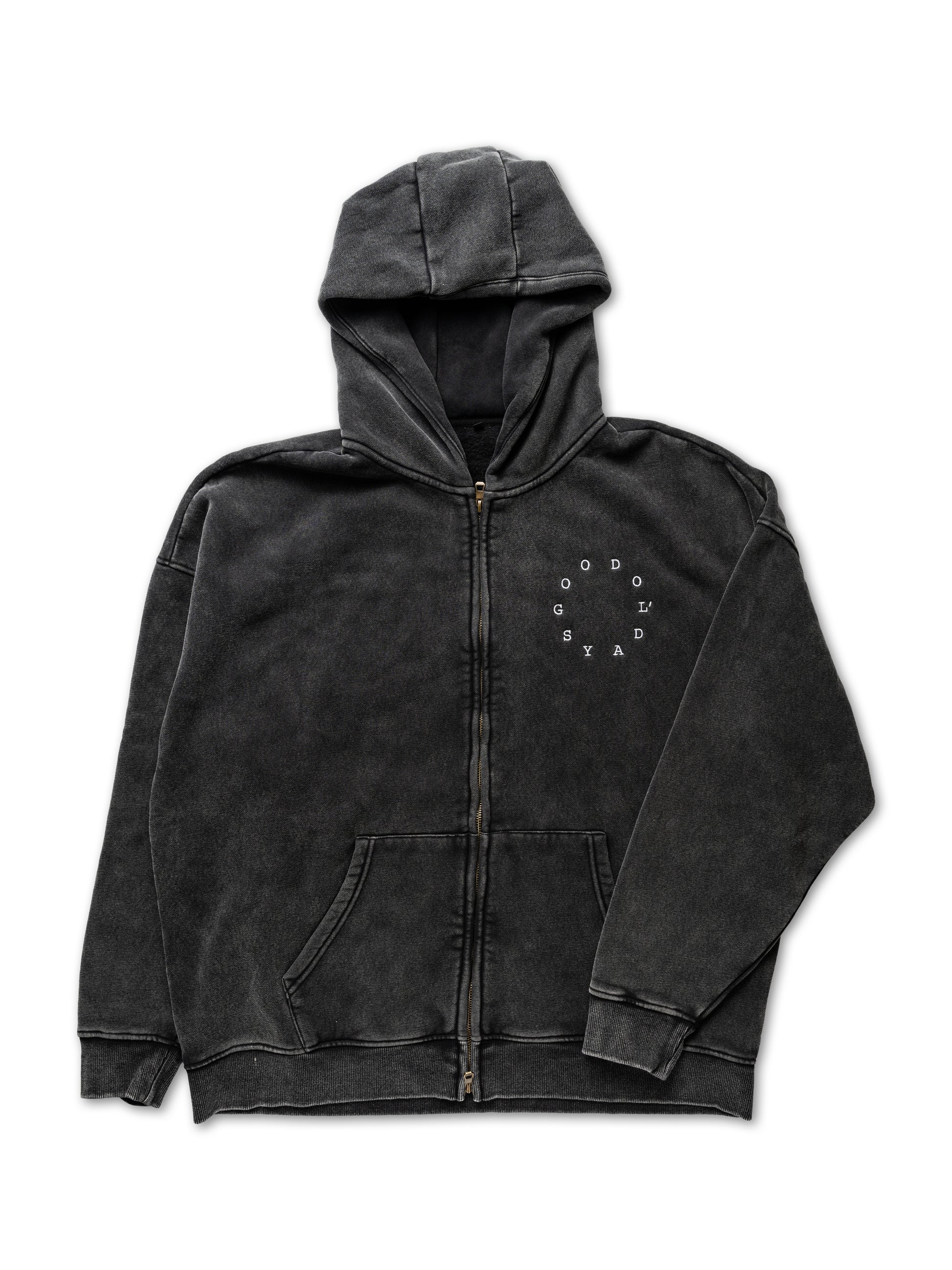 G.O.D Circle Zip-Up Hoodie Black