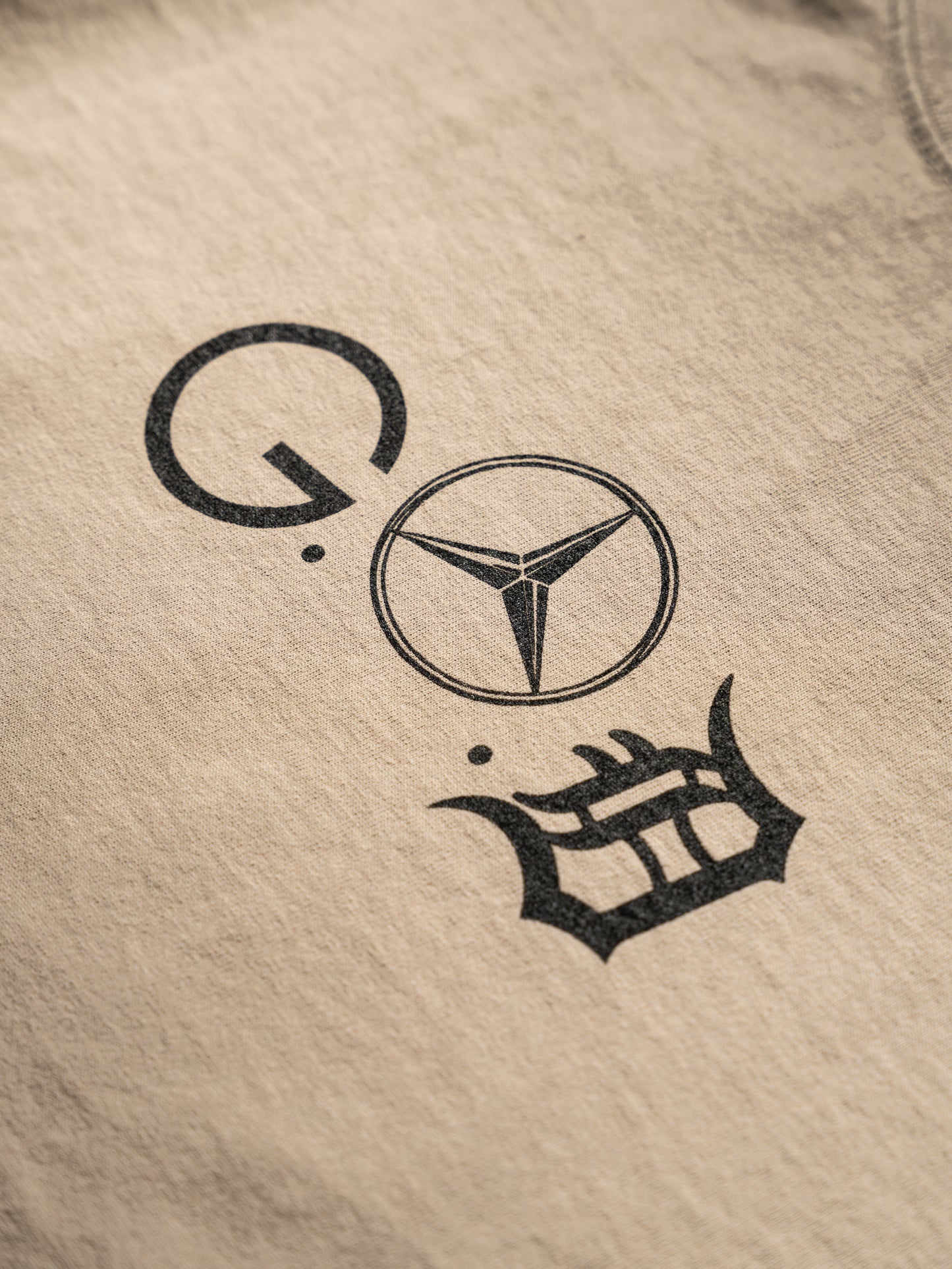 Tan Mismatched Logo Tee