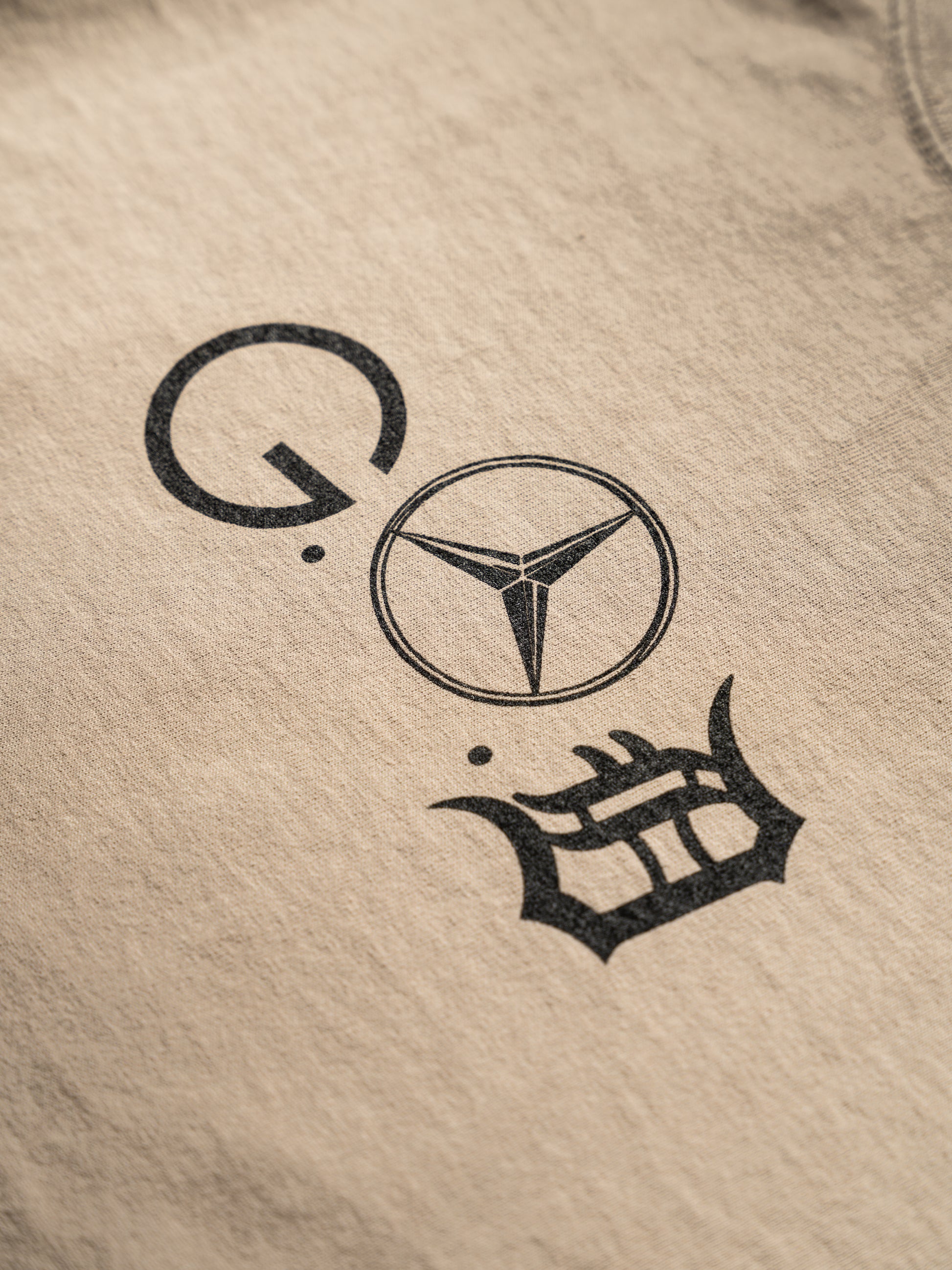 Tan Mismatched Logo Tee