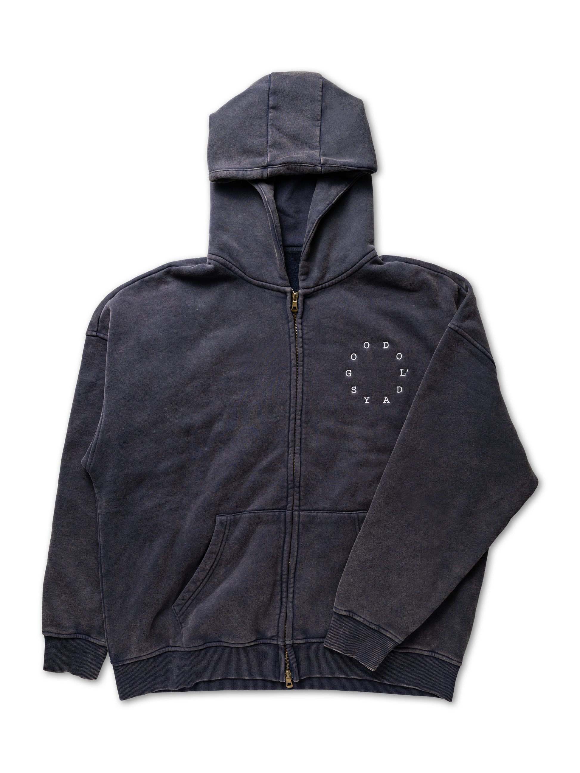 G.O.D Circle Zip-Up Hoodie Blue