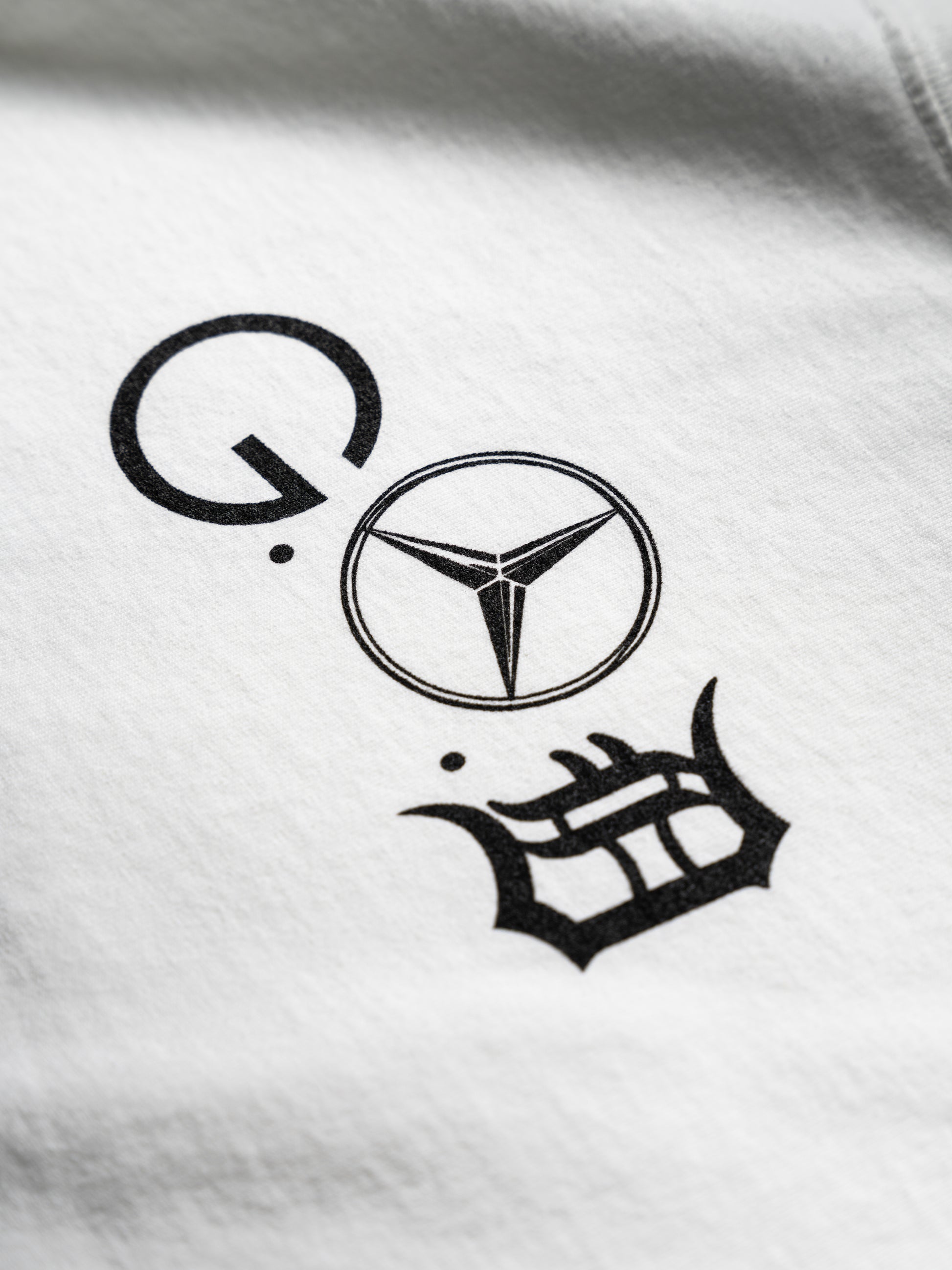 White Mismatched Logo Tee