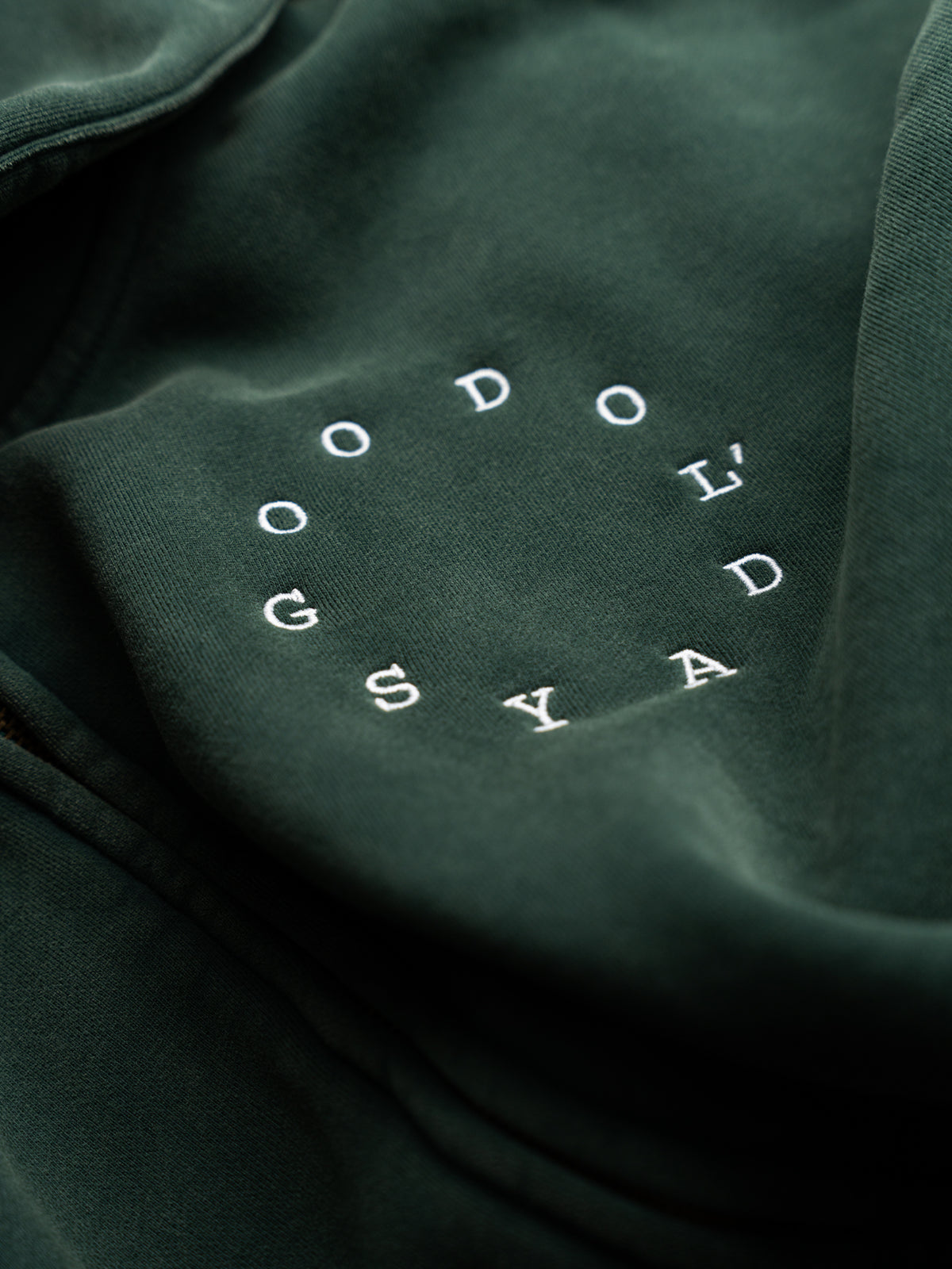 G.O.D Circle Zip-Up Hoodie Green