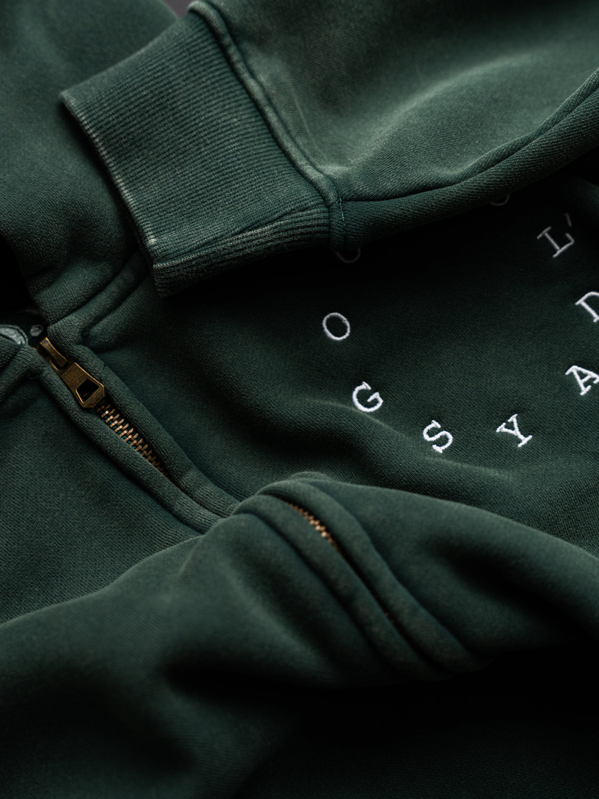 G.O.D Circle Zip-Up Hoodie Green