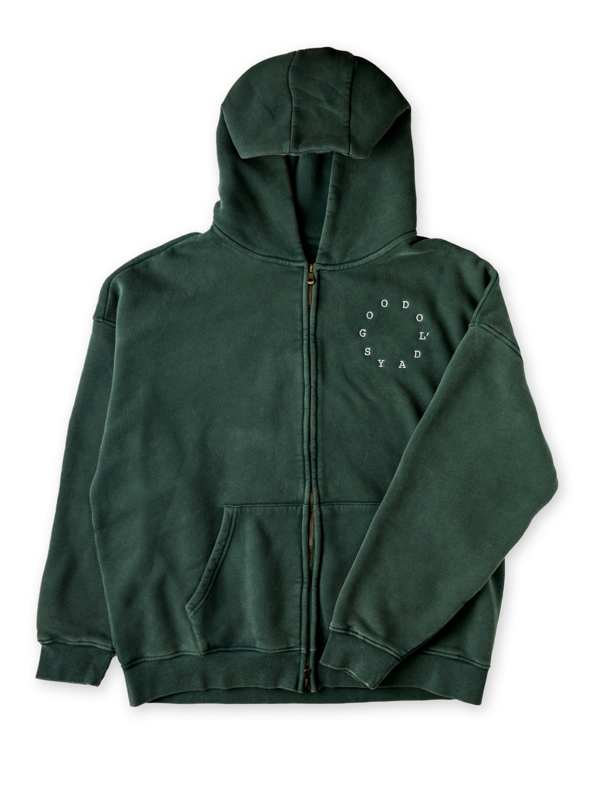 G.O.D Circle Zip-Up Hoodie Green