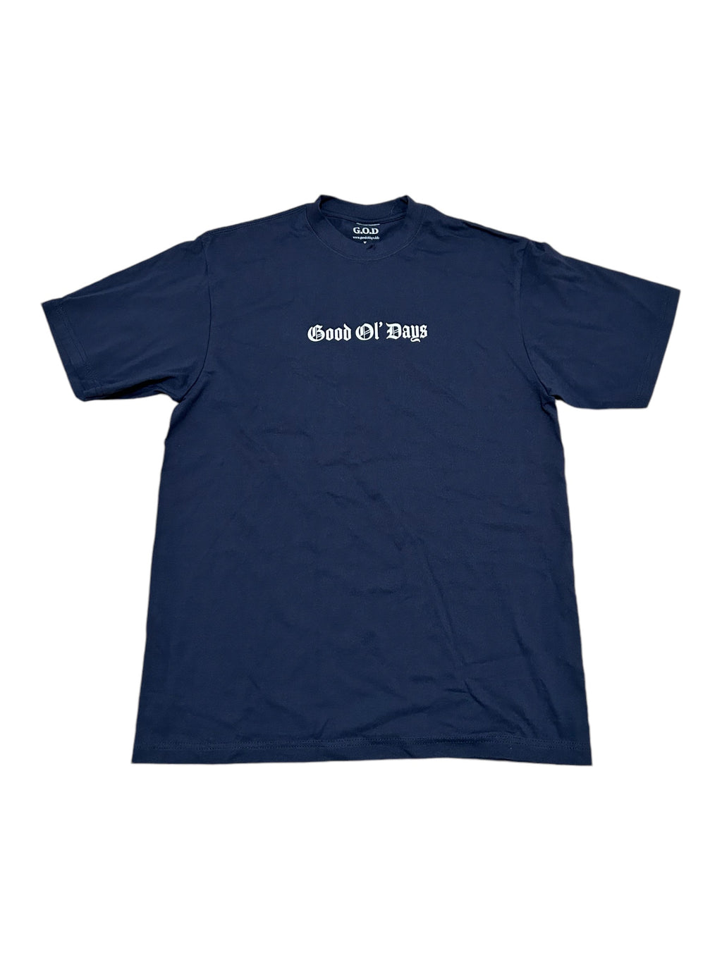 G.O.D Old English Navy Tee