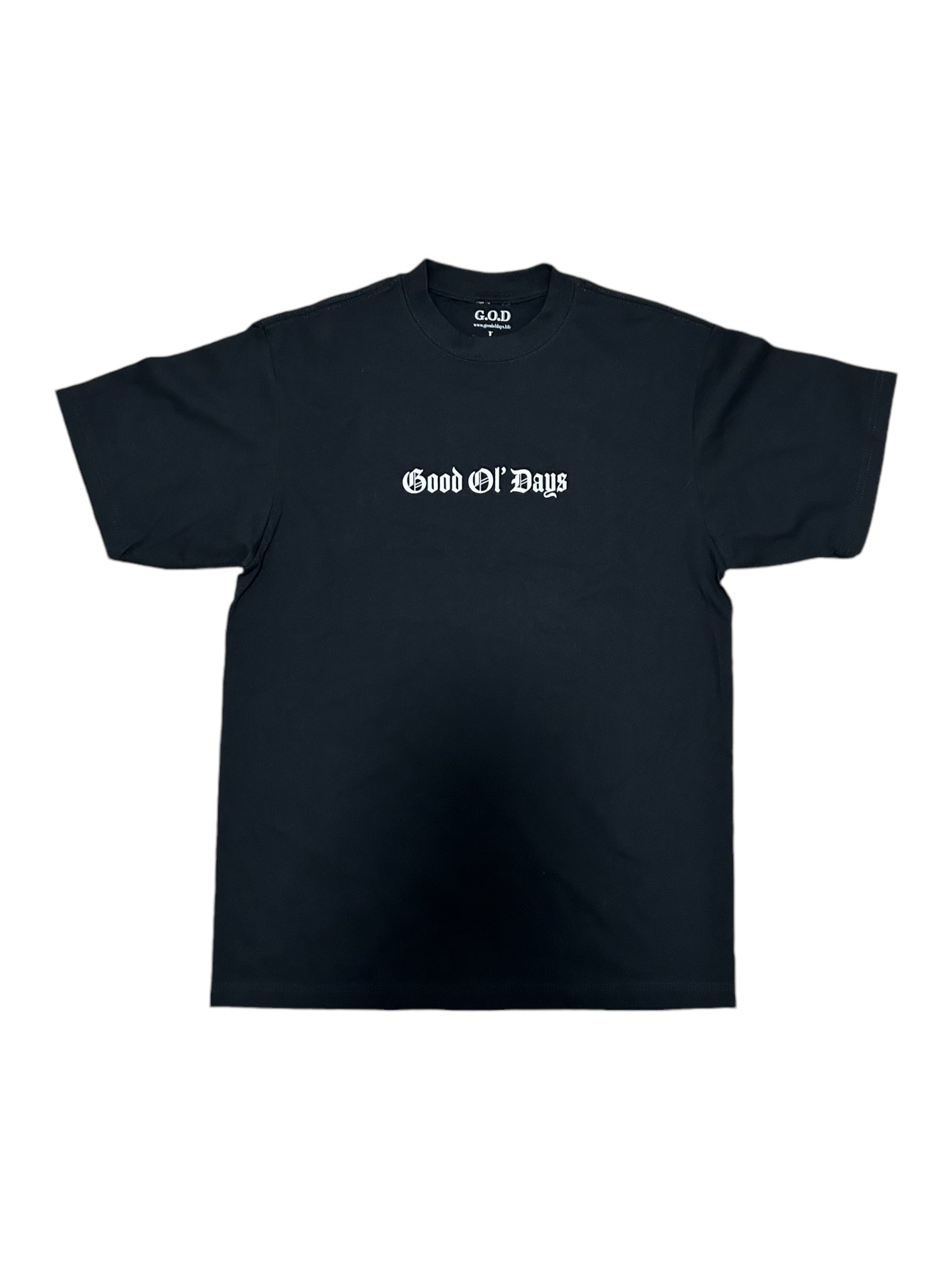 G.O.D Old English Black Tee