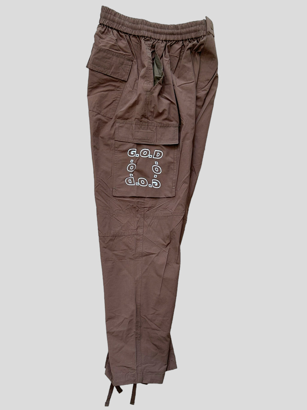 G.O.D Brown Nylon Cargo Pants