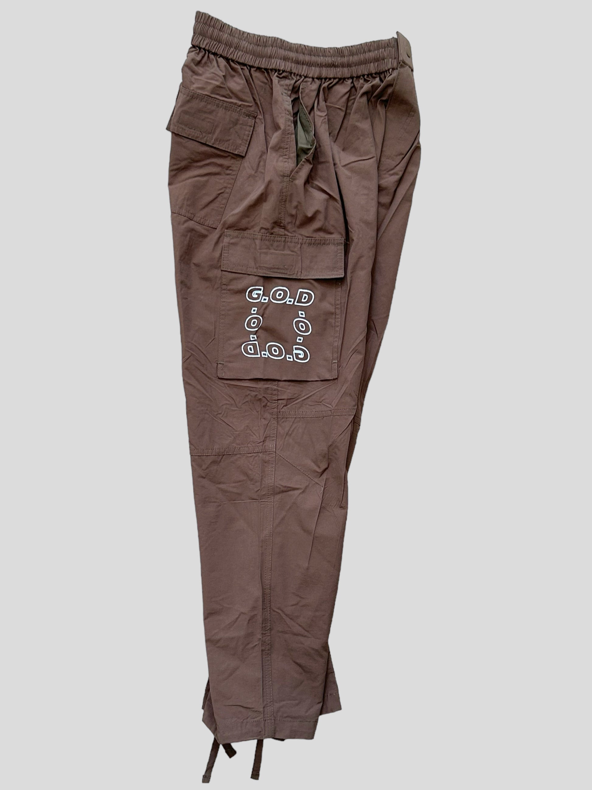 G.O.D Brown Nylon Cargo Pants