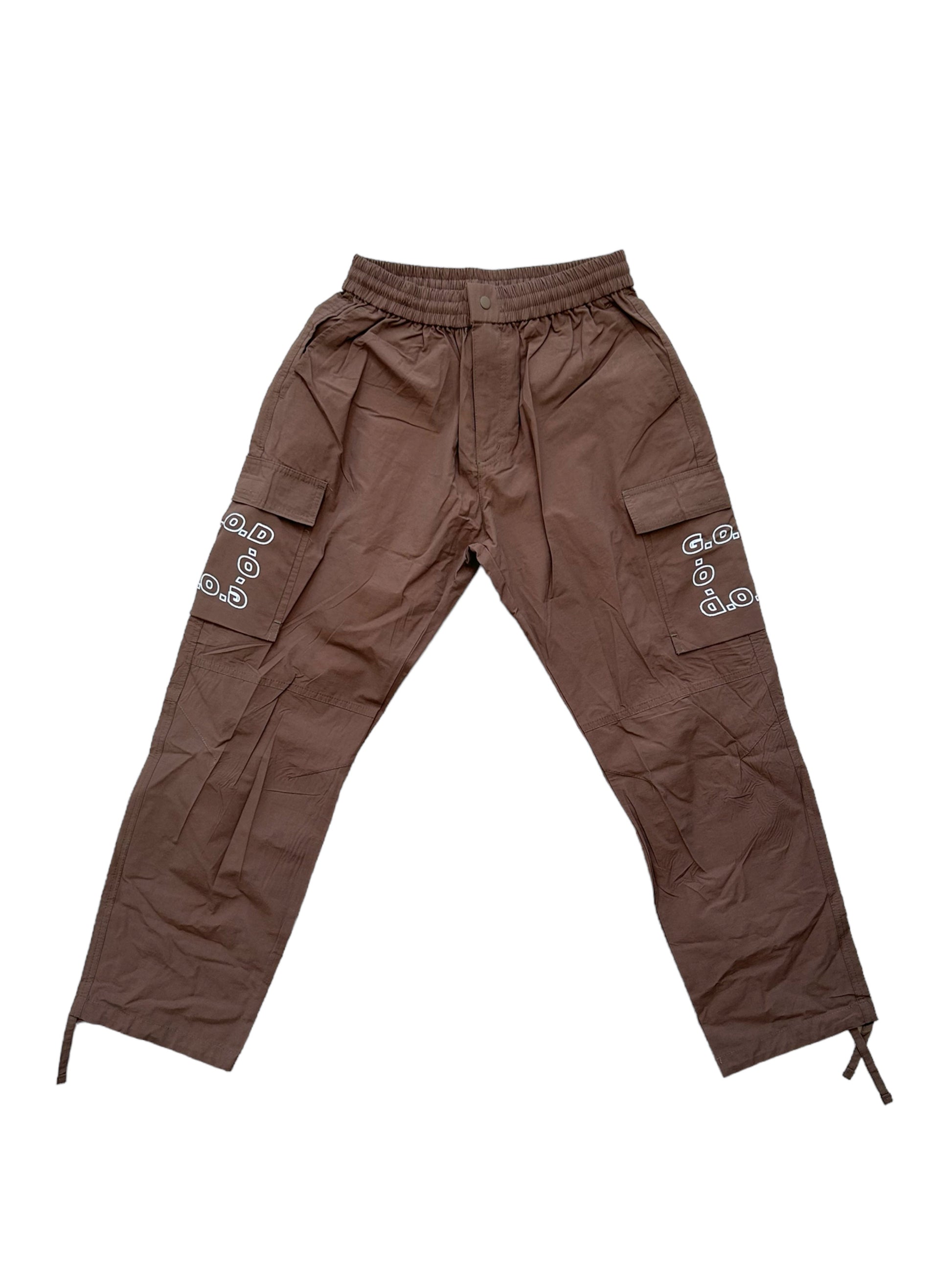 G.O.D Brown Nylon Cargo Pants