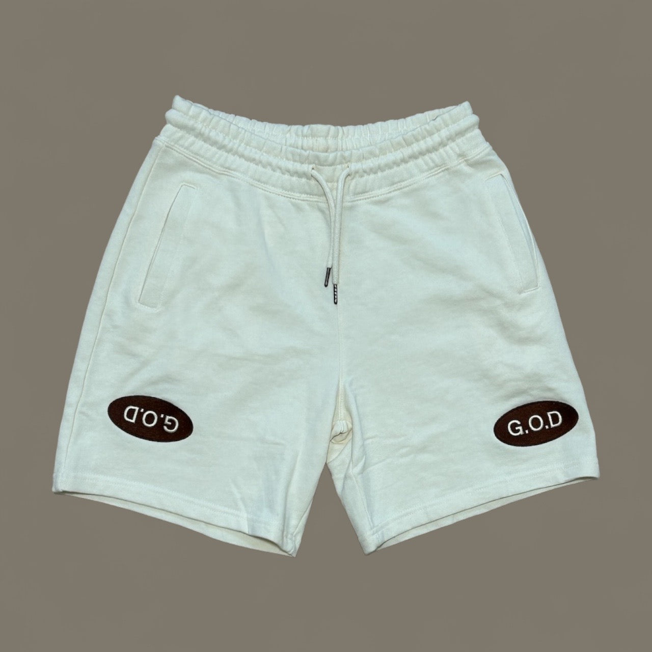 G.O.D 2-Emblem Cream Shorts