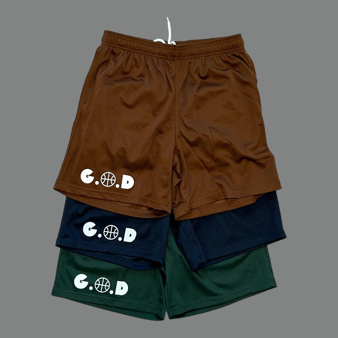 G.O.D Basketball Mesh Shorts Brown