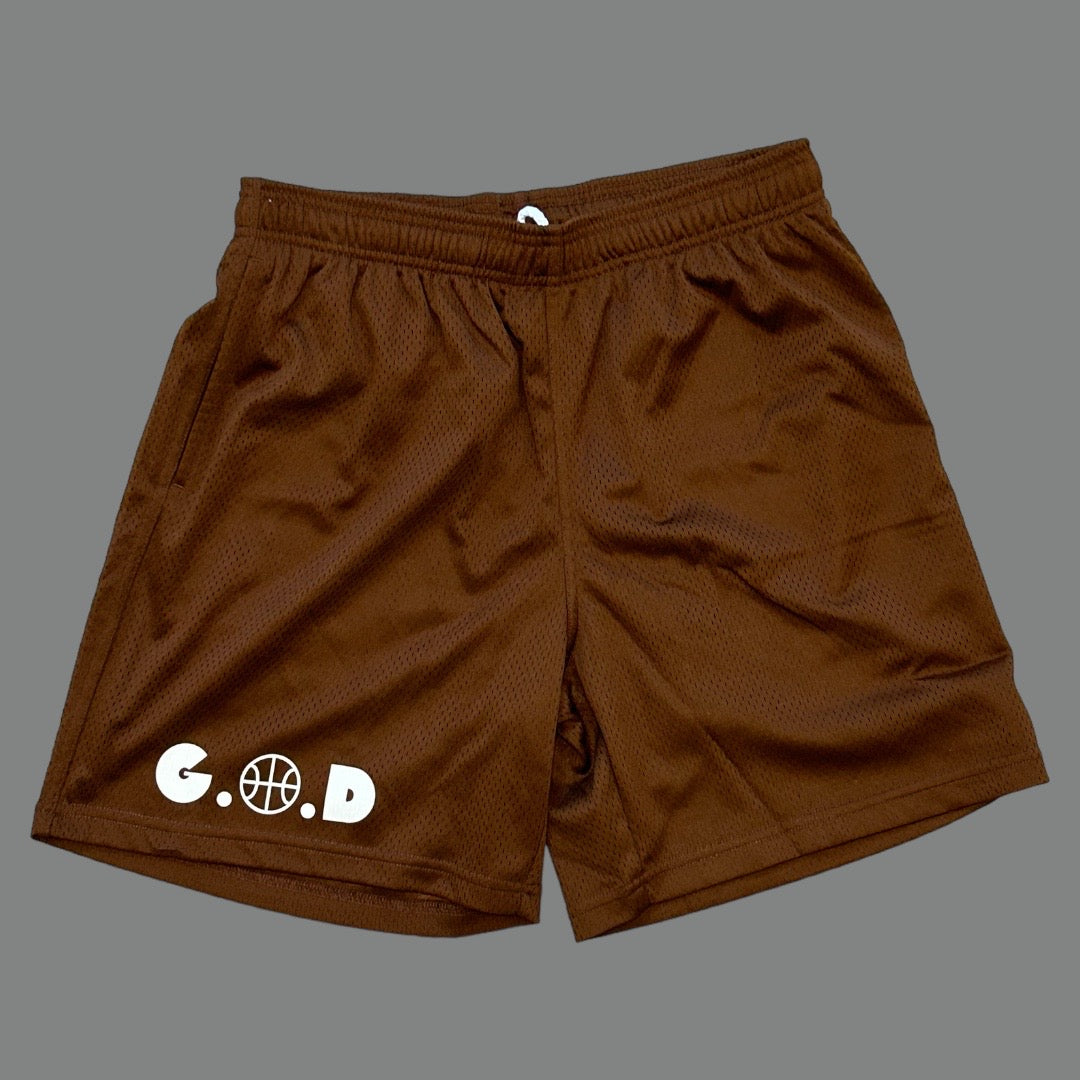 G.O.D Basketball Mesh Shorts Brown