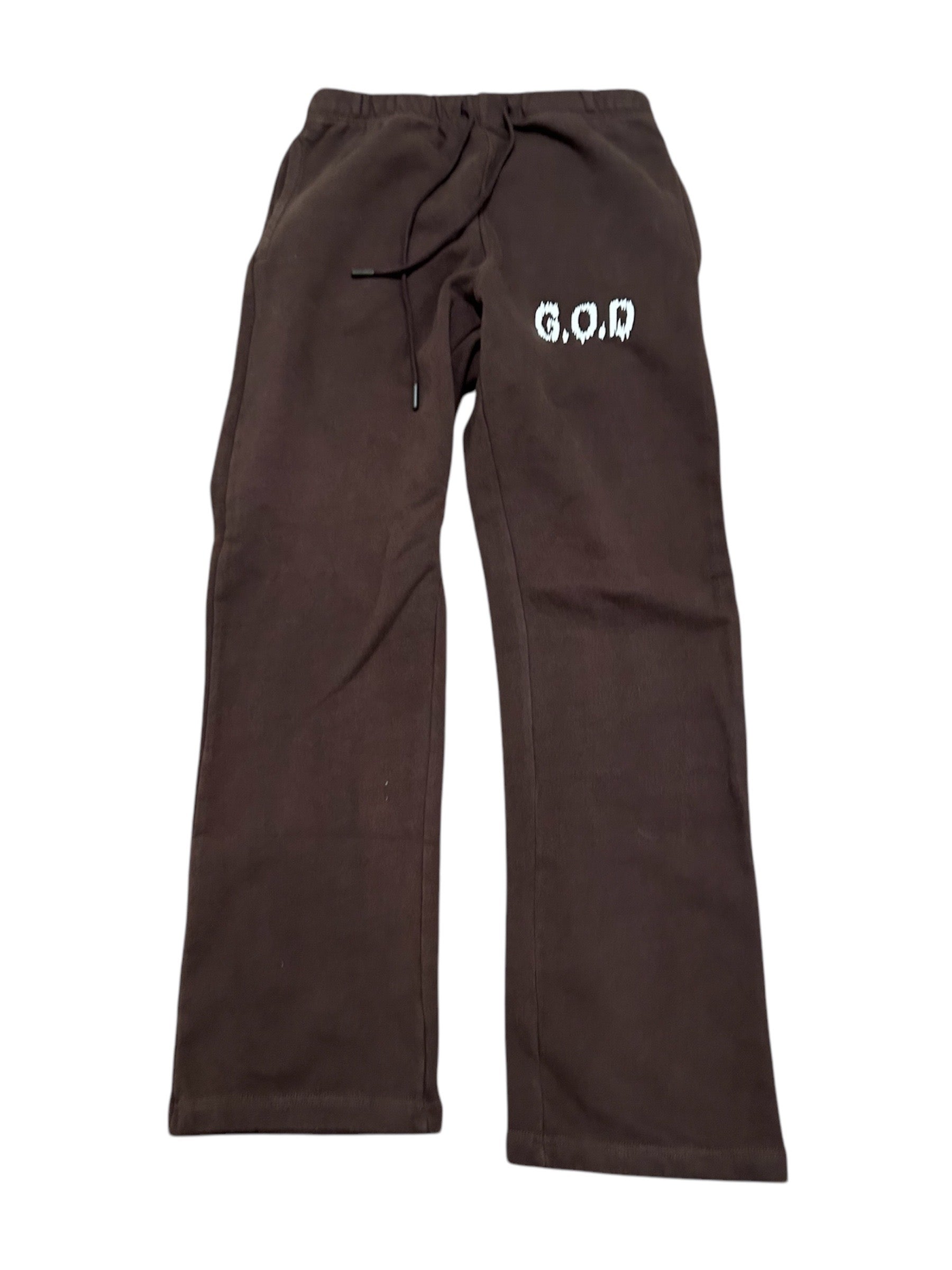 G.O.D Brown Wrinkled Logo Sweats