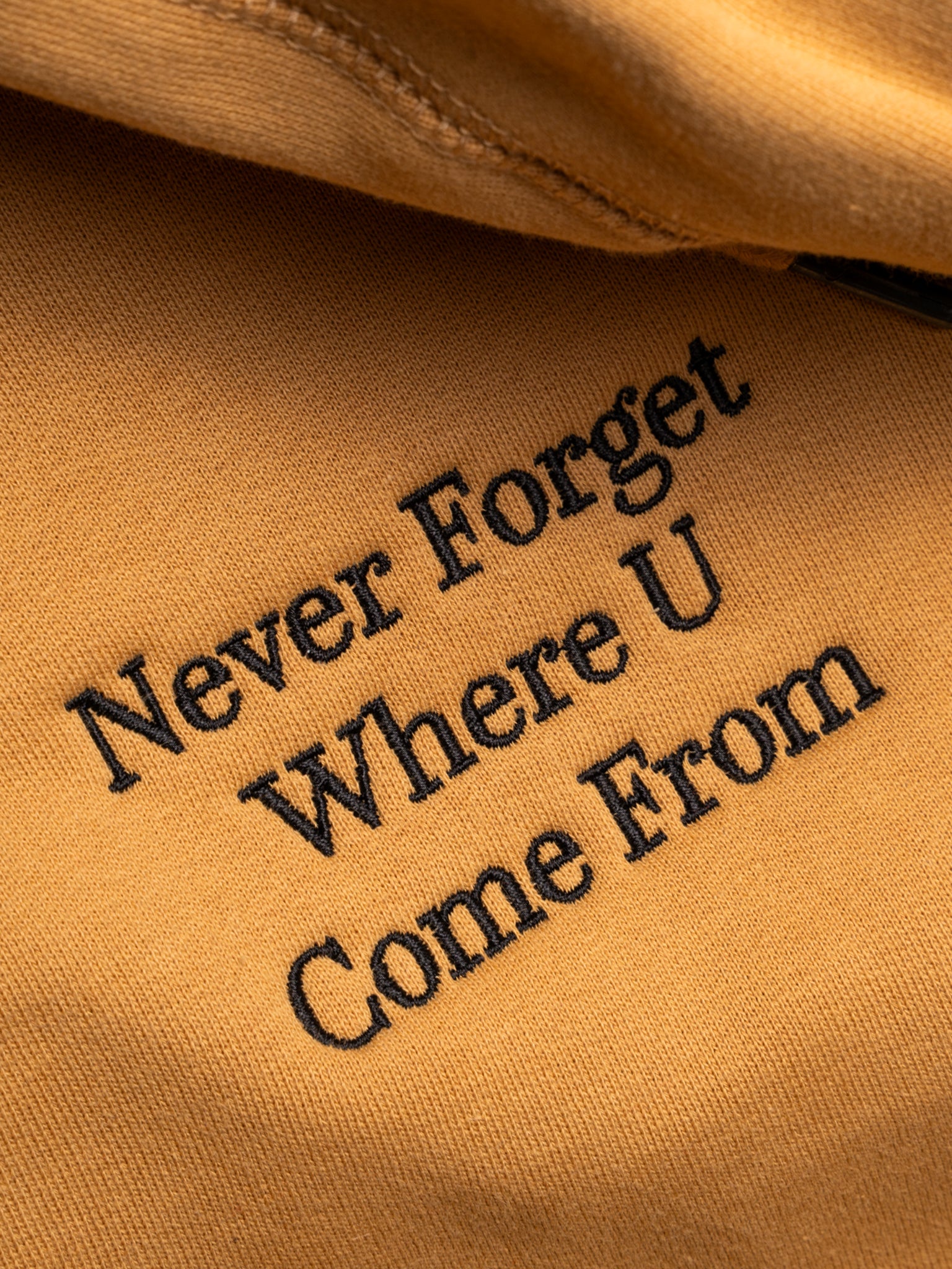 Never Forget Where U Come From Hoodie Tan