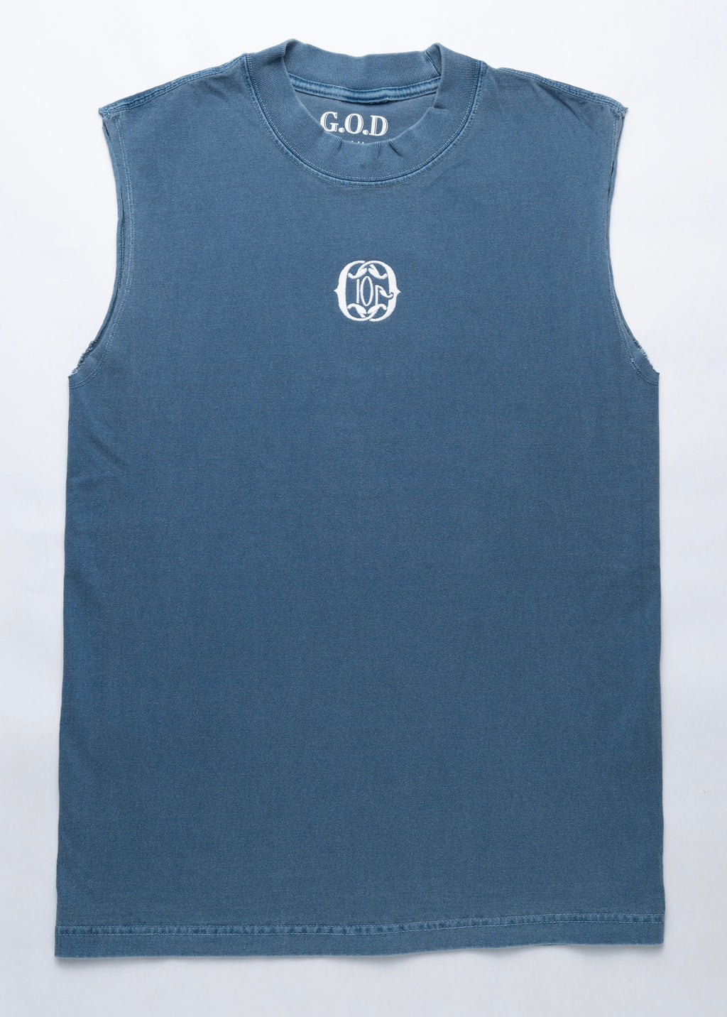 G.O.D Logo Muscle Tee Denim Blue