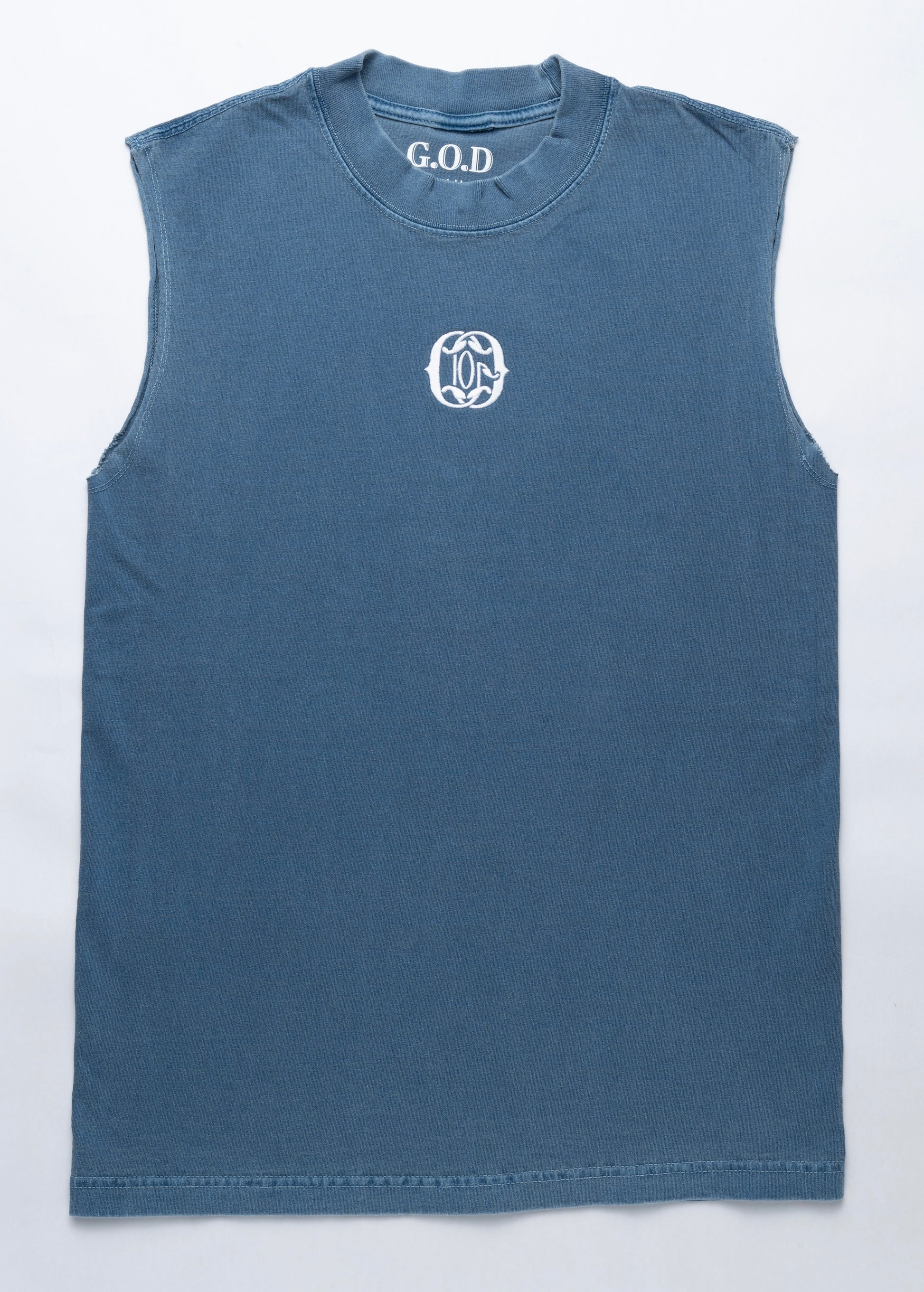 G.O.D Logo Muscle Tee Denim Blue