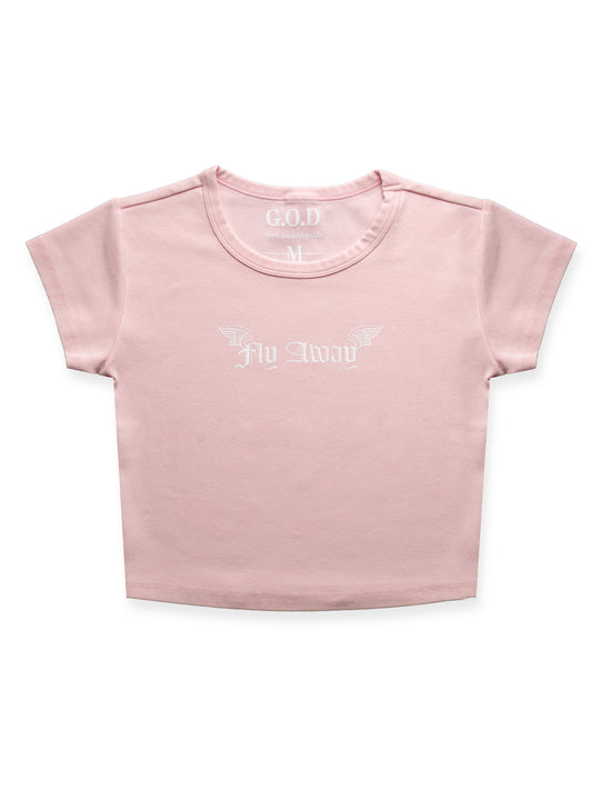 Fly Away Baby Tee Pink